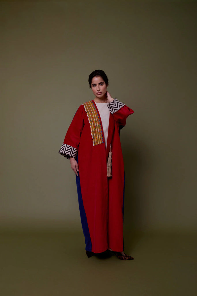 Red & Blue Savill Abaya