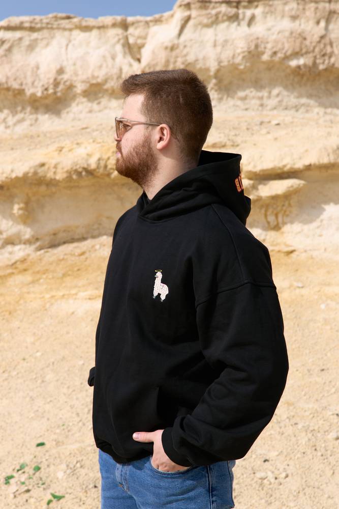 Unisex Black Llama Hoodie