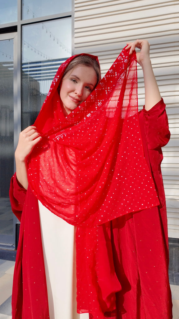 Red Naqda Abaya