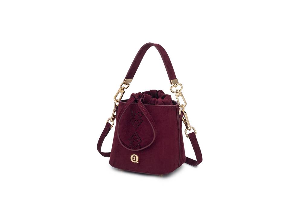 Burgundy Velvet Aldalam Mini Bag