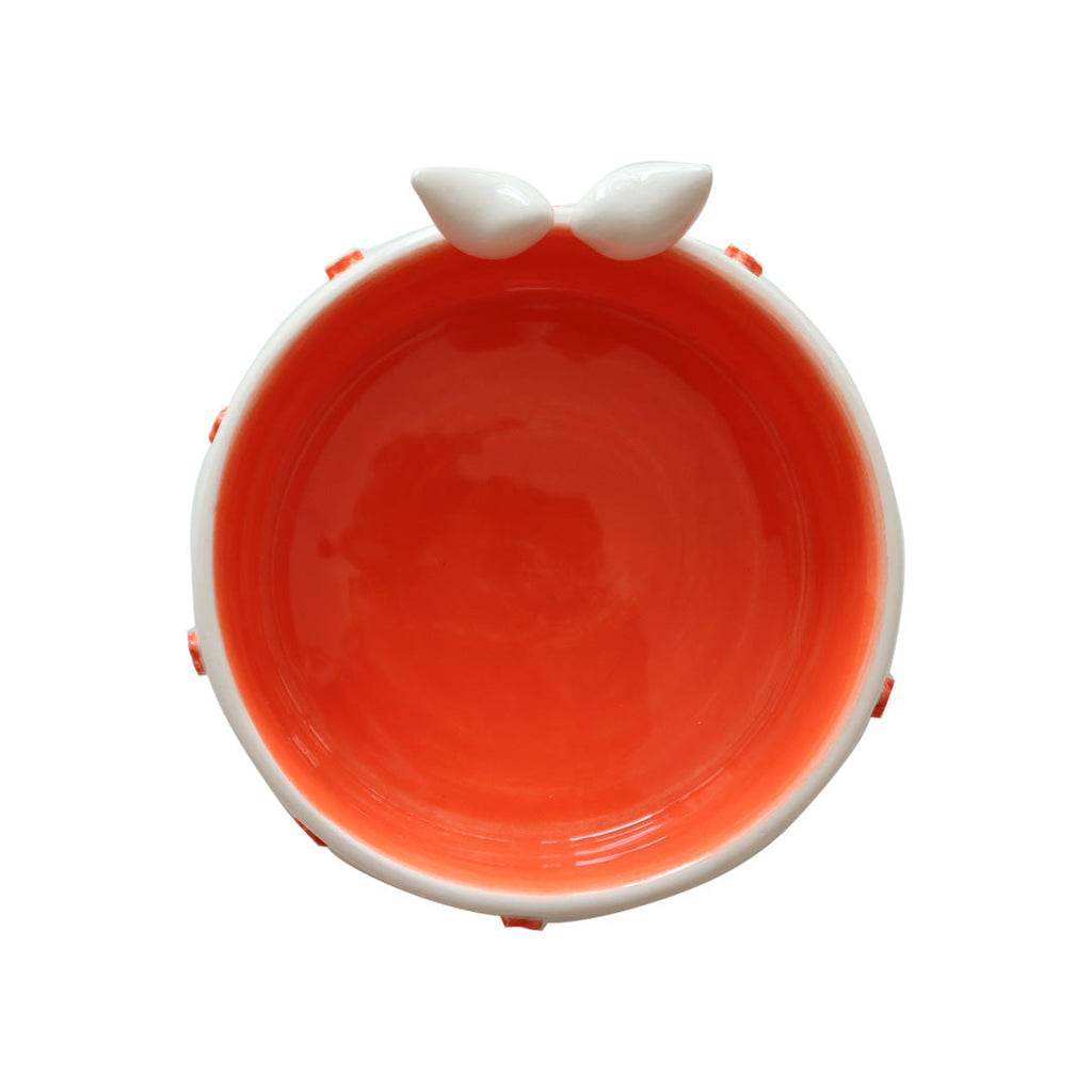 Orange “Happy” Love Bird Multicolour Ceramic Bowls