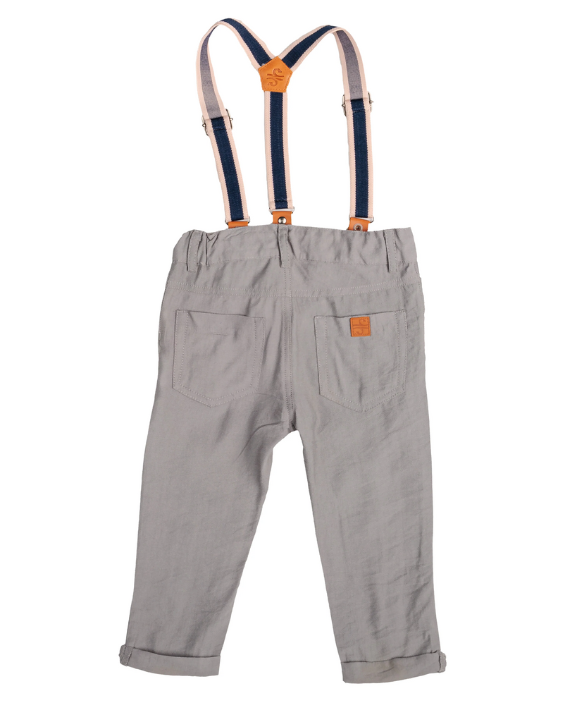 Baby Boy Linen Pants with Suspenders