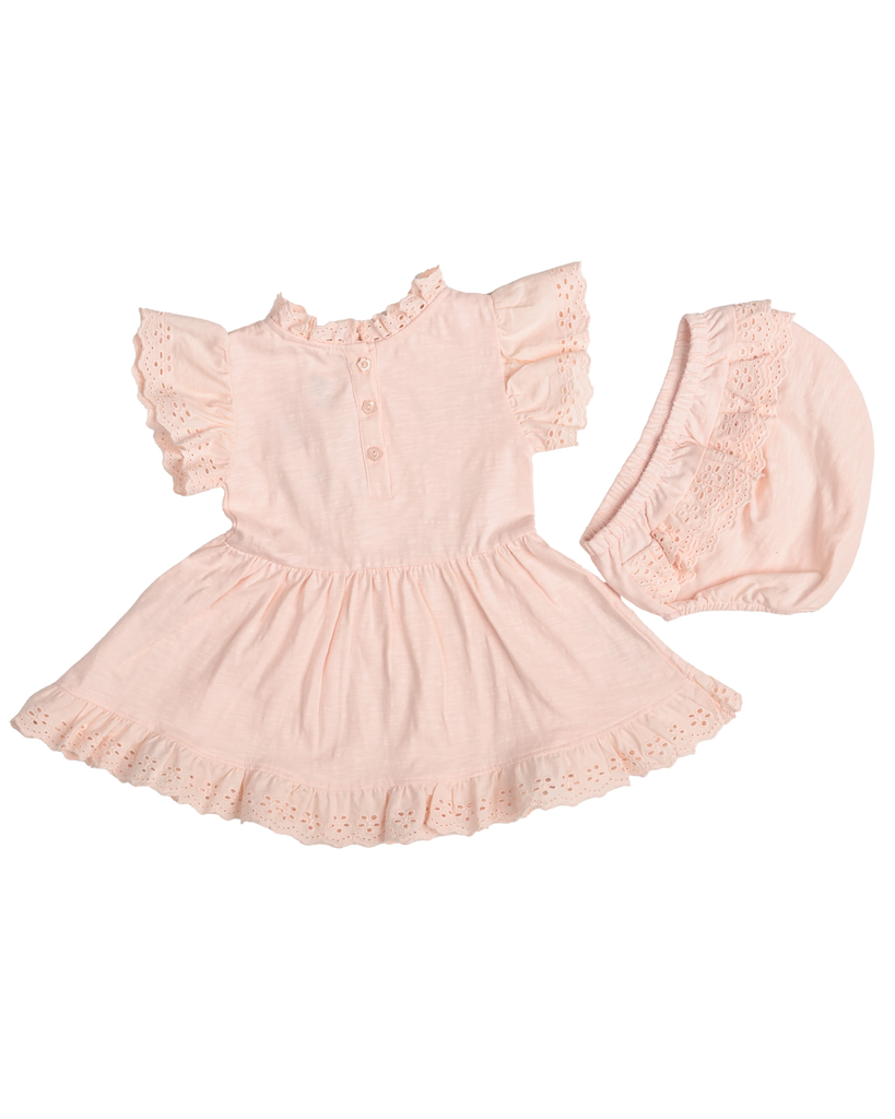 Baby Girl Pink Dress with Moon