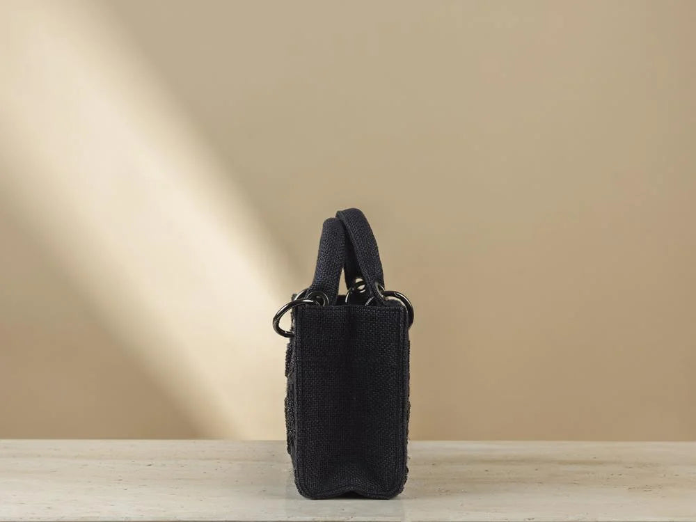 Night Black Jute Mini Bag