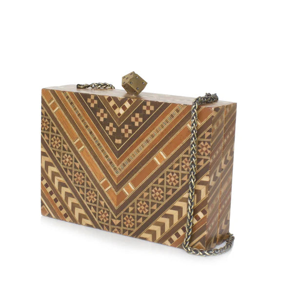 Afro Marquetry Clutch