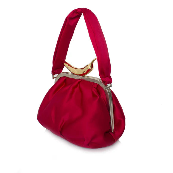 Chili on Red Satin Bella Hand Bag