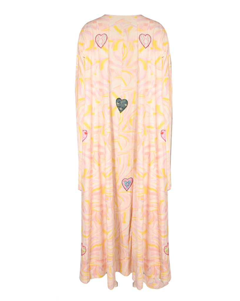 Pleated Maxi Heart Kaftan