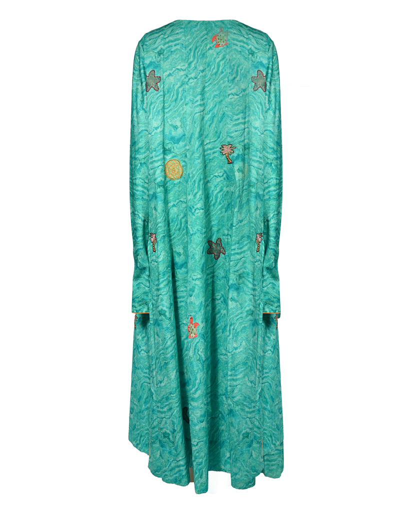 Pleated Maxi Sea Kaftan