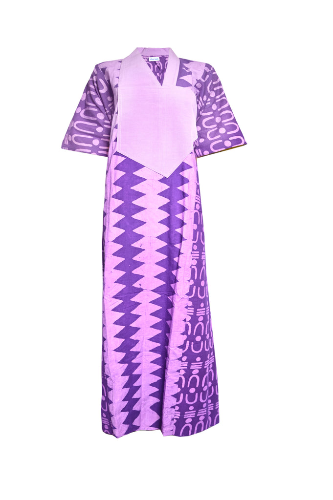 Eid Purple Agbada with Lilac Asooke Collar