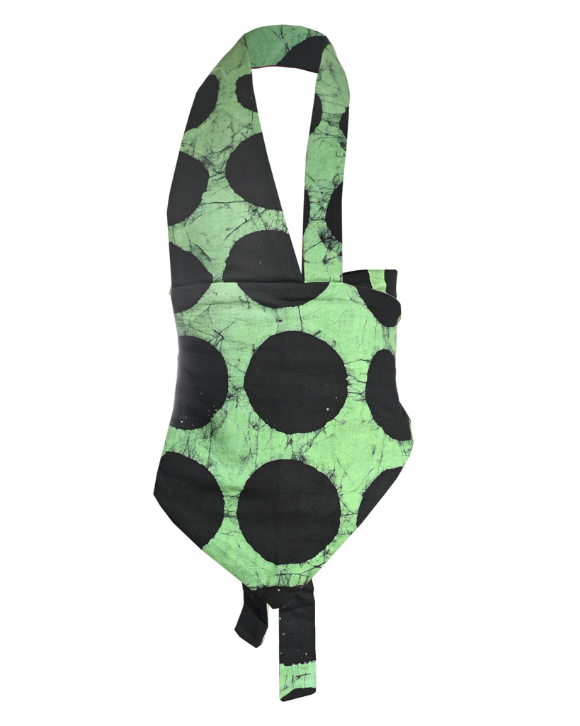 Green and Black Polka Bib