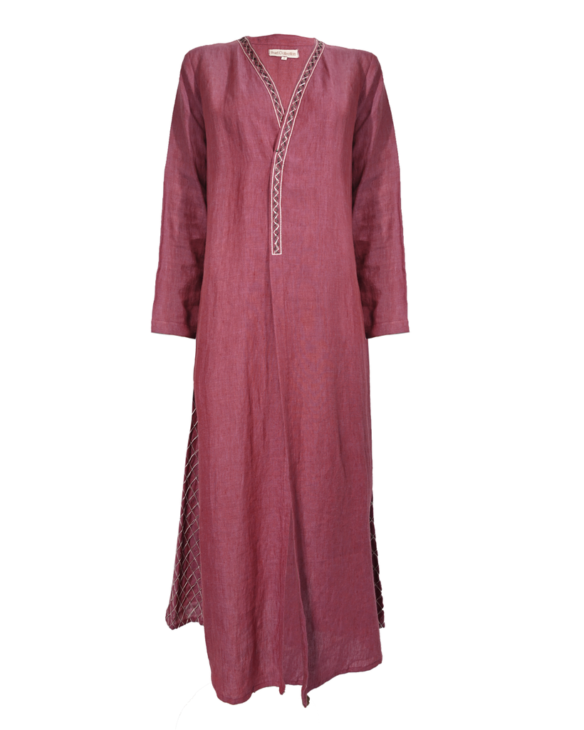 Maroon Embellished Abaya