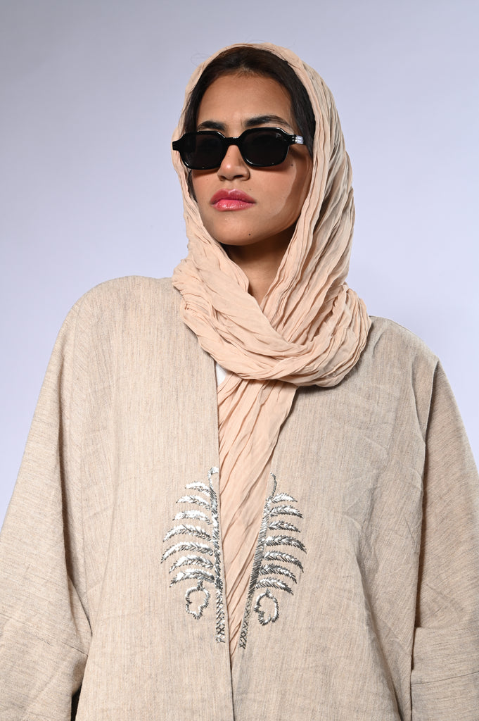 Latte Wool Sarma Palm Abaya