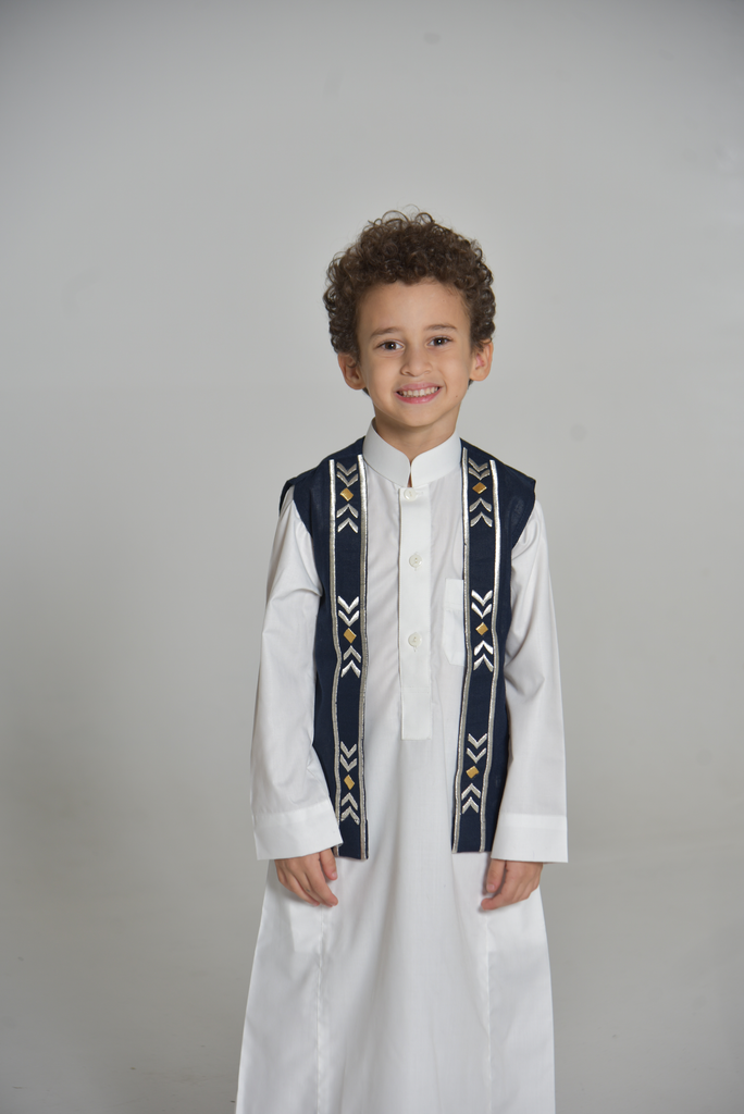 White Thobe & Vest Set