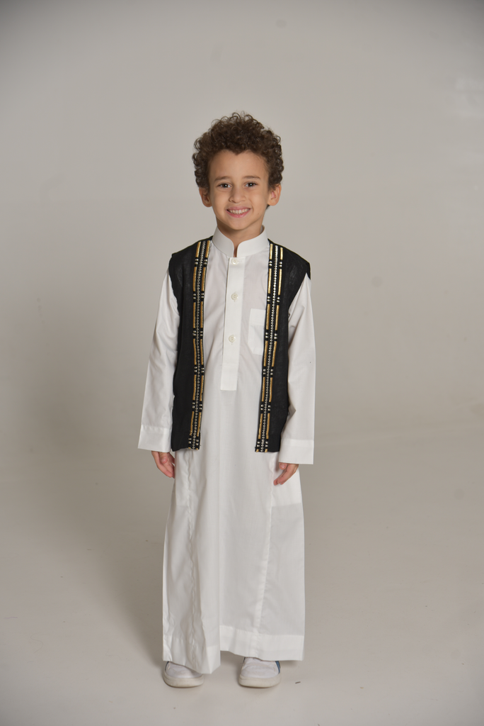 White Thobe & Vest Set