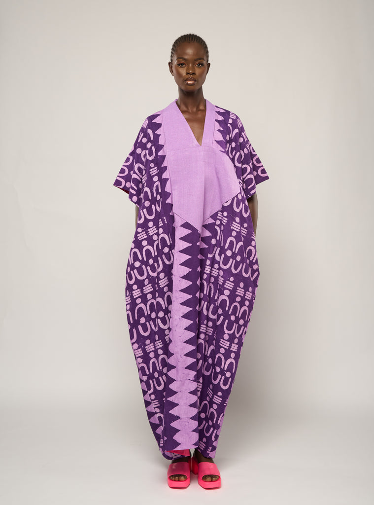 Eid Purple Agbada with Lilac Asooke Collar