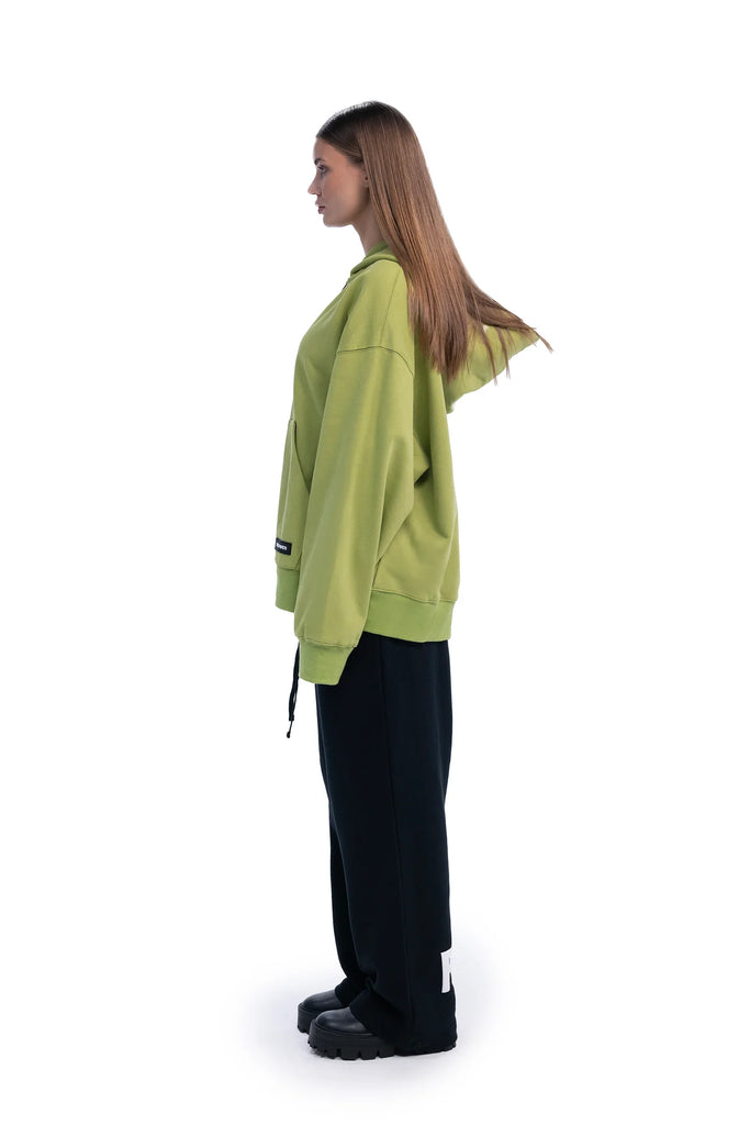 Cyber Lime Fleece Zip-Up Hoodie