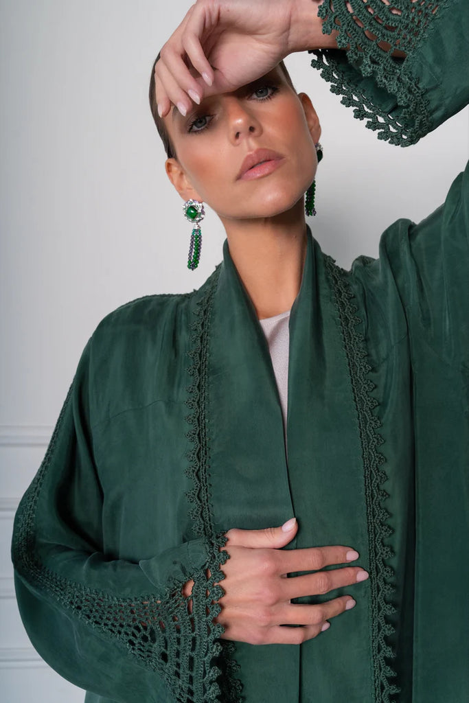 Sintra Emerald Silk Abaya