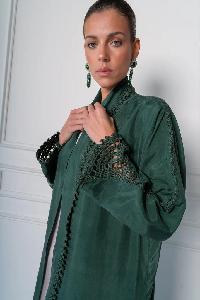 Sintra Emerald Silk Abaya