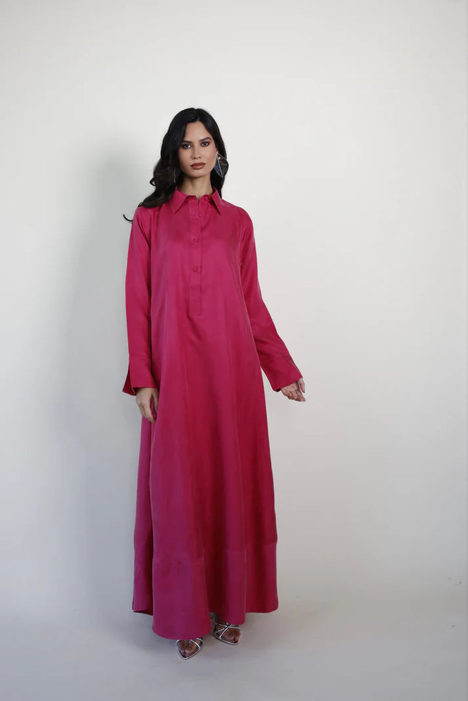 Fuchsia Riva Silk Kaftan