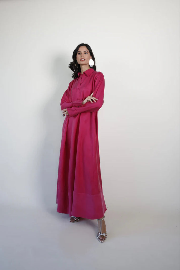 Fuchsia Riva Silk Kaftan