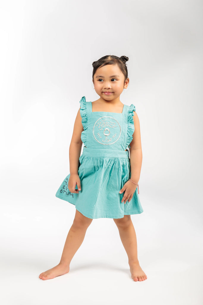 Big Girl Turquoise 5 Coins Dress