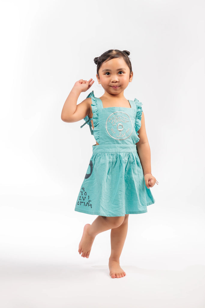 Big Girl Turquoise 5 Coins Dress