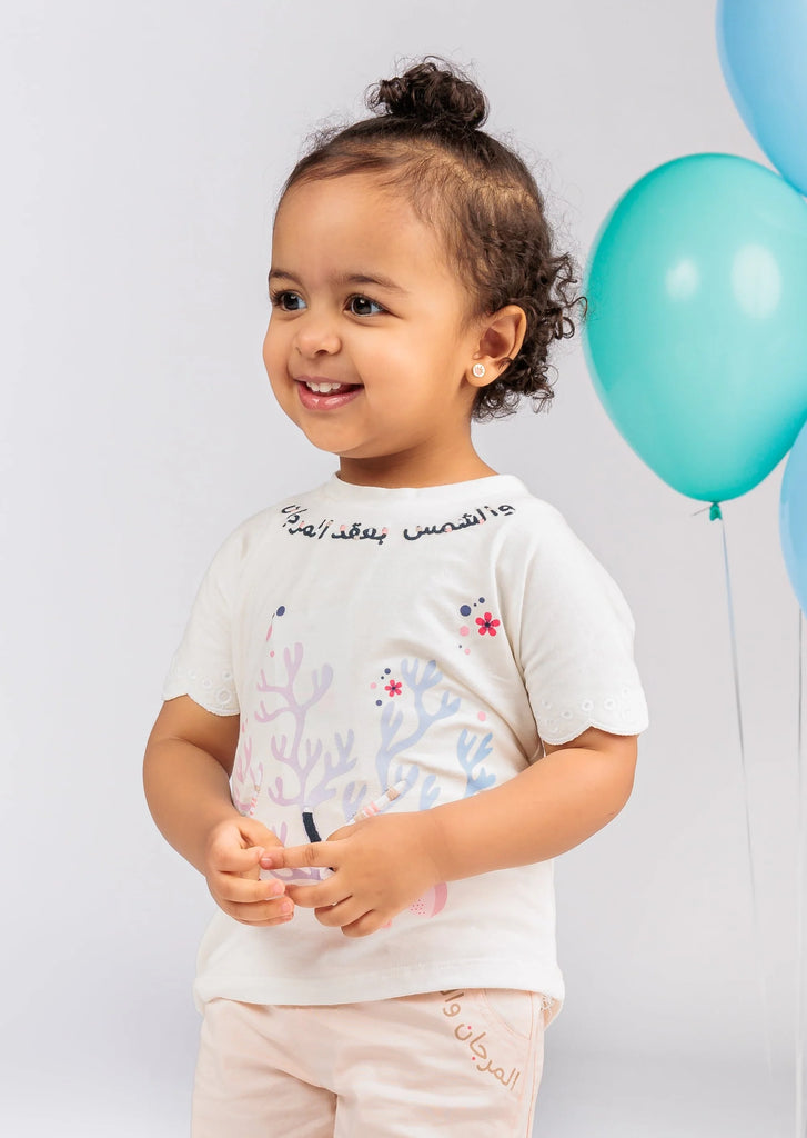 Baby Girl White Top with Necklace