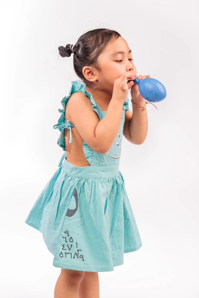 Big Girl Turquoise 5 Coins Dress