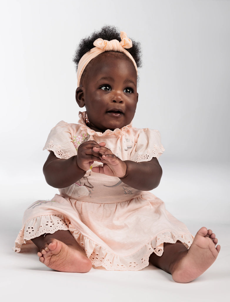 Baby Girl Pink Dress with Moon