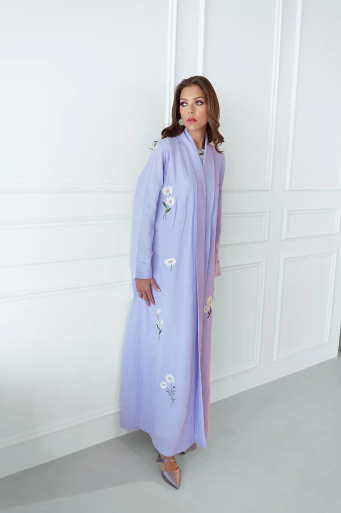 Daisy Lilac Abaya in Italian Linen