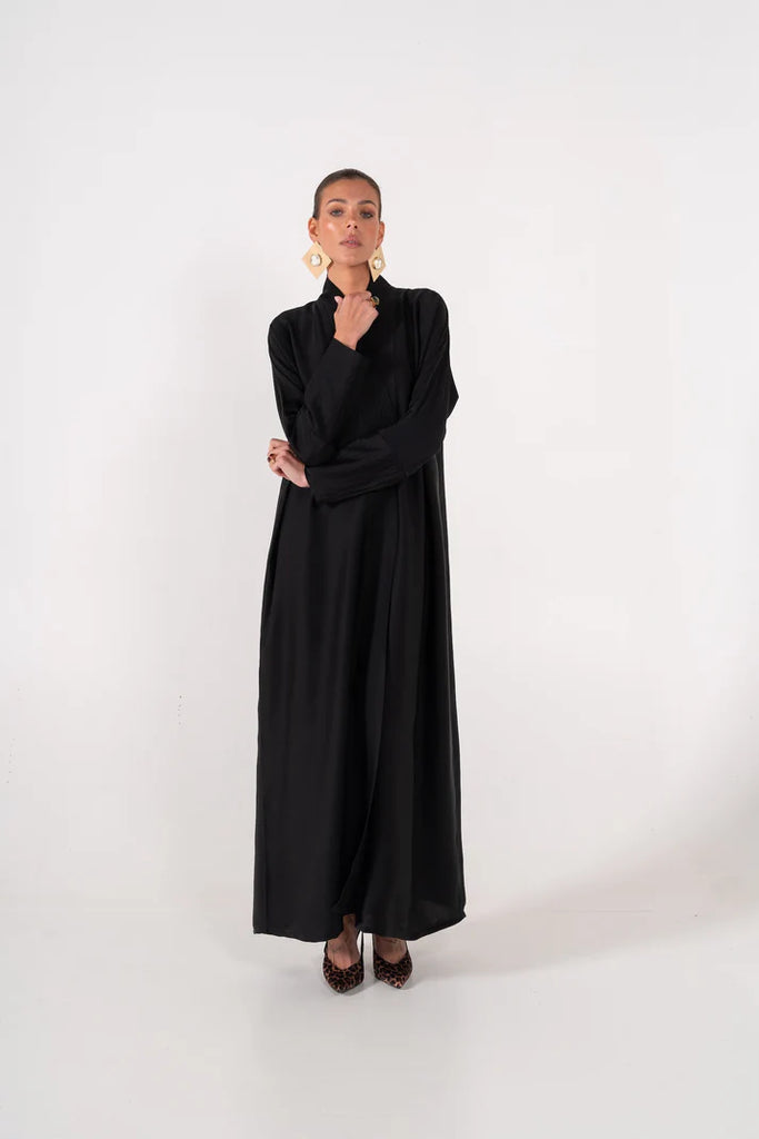 Grace Black Crepe Abaya