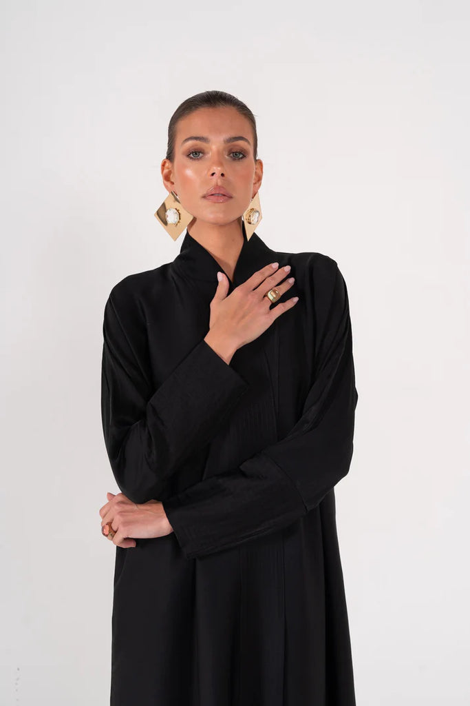 Grace Black Crepe Abaya