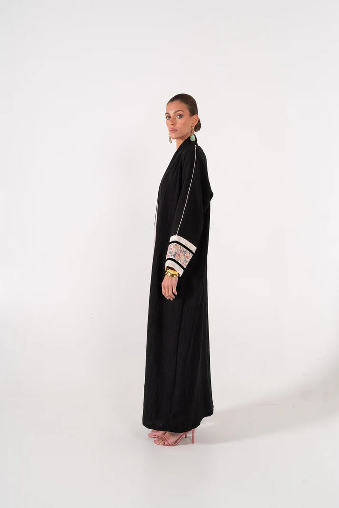 Serene Black Crepe Abaya