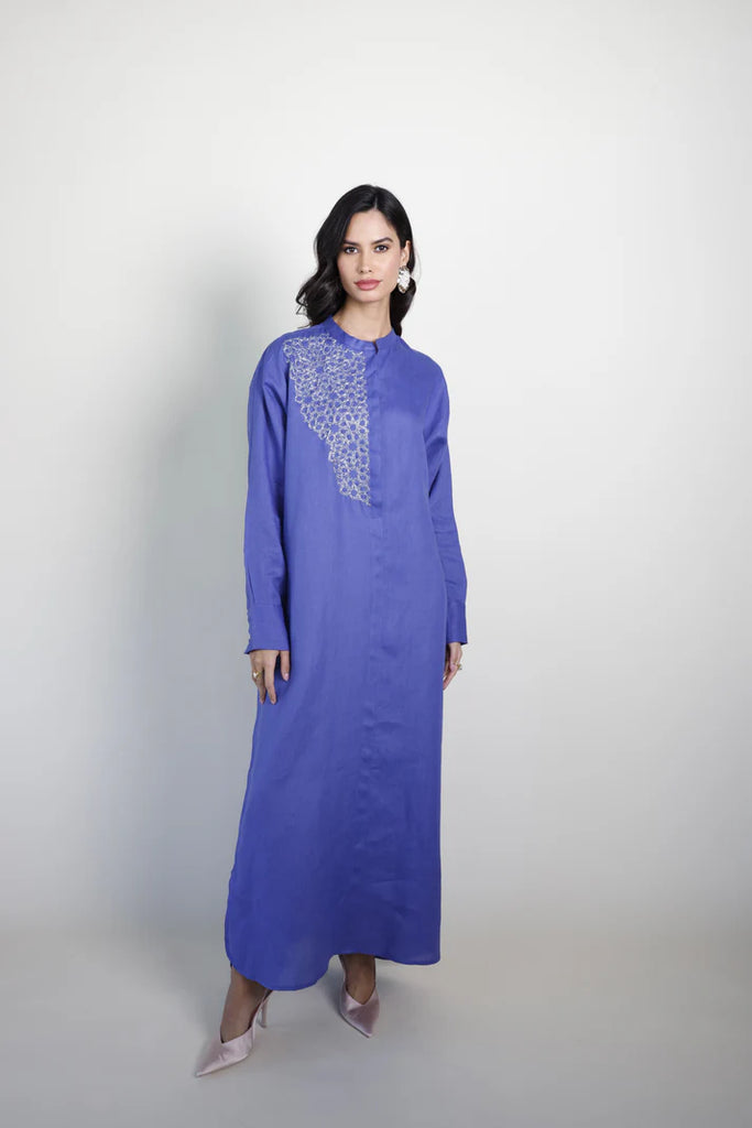 Blue Mao Linen Kaftan