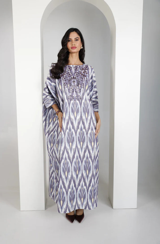 Mauve Madawi Ikat Kaftan