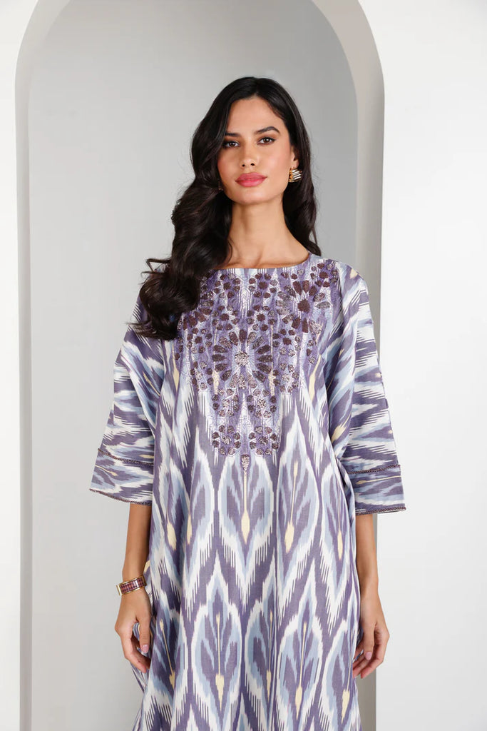 Mauve Madawi Ikat Kaftan