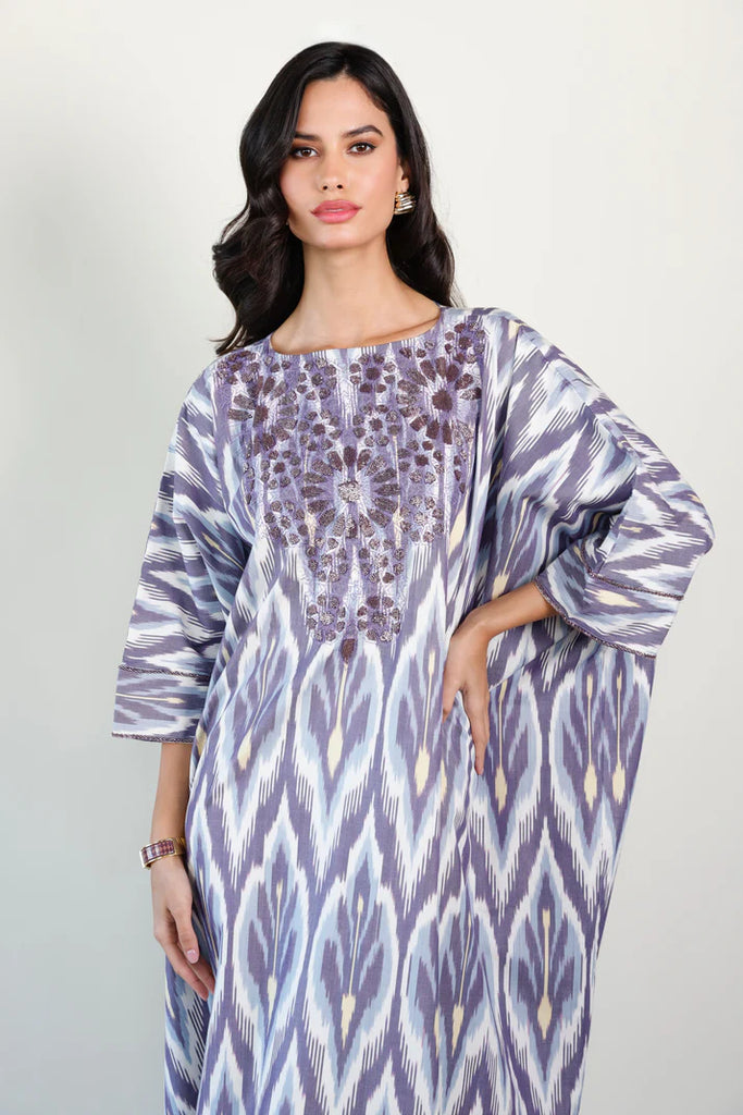 Mauve Madawi Ikat Kaftan