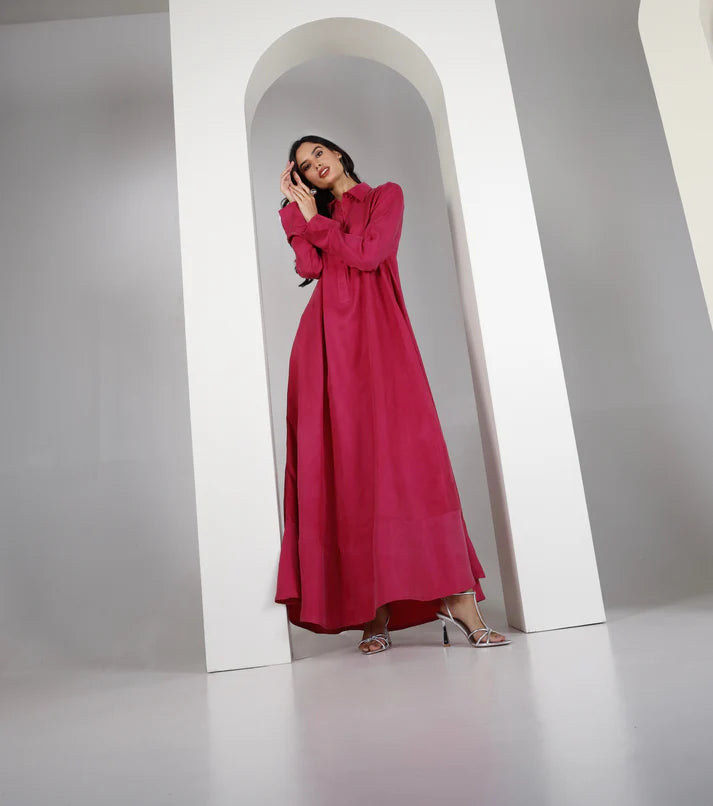 Fuchsia Riva Silk Kaftan