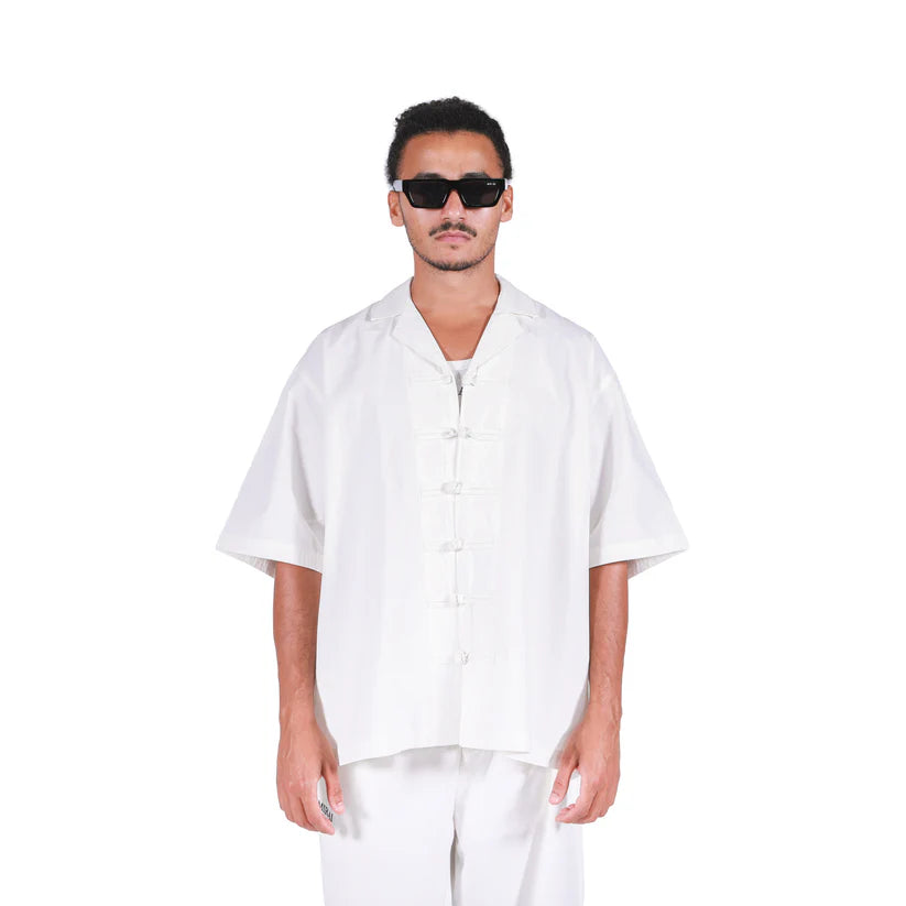 White Eastern Boxy Shirt