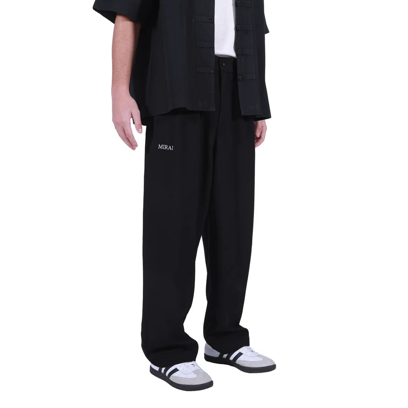 Black Straight Crease Pants