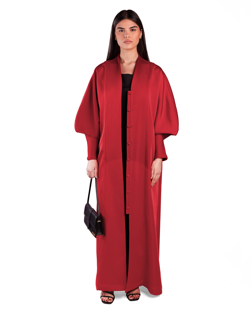 Lunar 1446 Abaya in Ruby