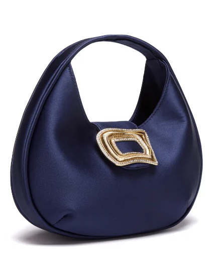 Mila Navy Satin Bag