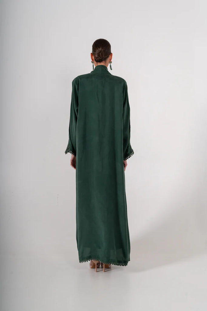 Sintra Emerald Silk Abaya