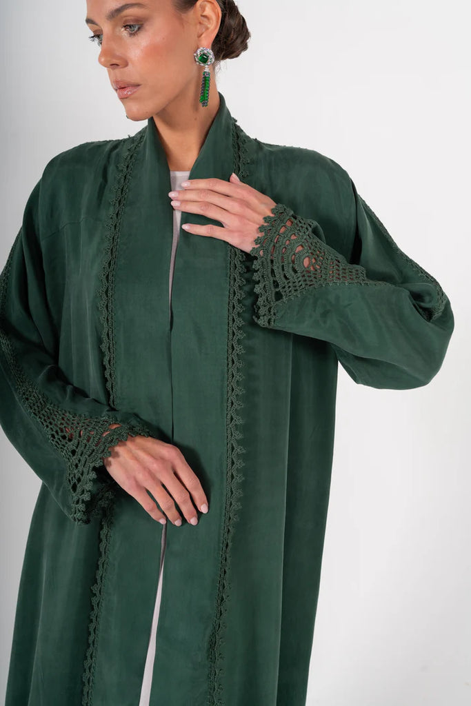 Sintra Emerald Silk Abaya