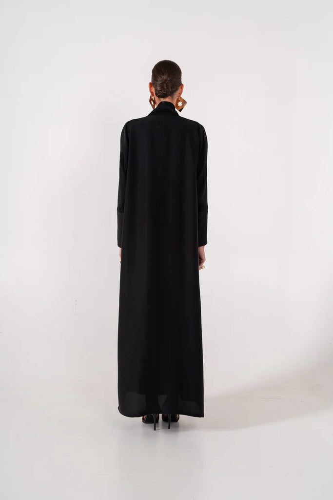 Grace Black Crepe Abaya