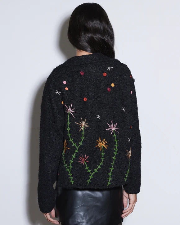 Black Bloom Boucle Winter Jacket