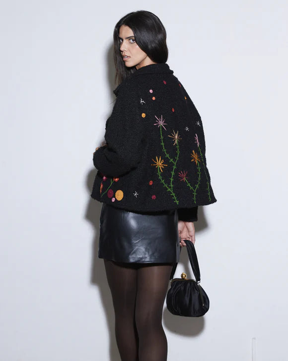 Black Bloom Boucle Winter Jacket