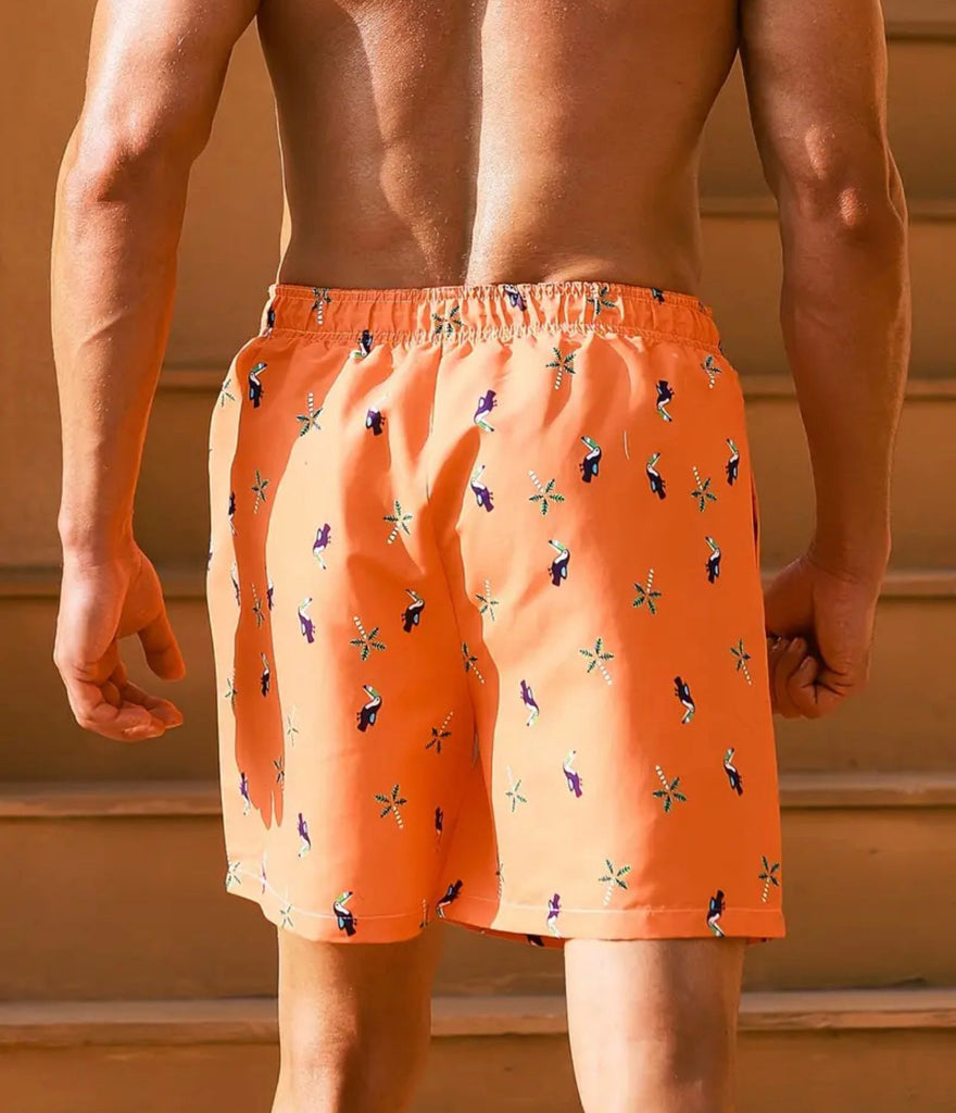 Orange Parrot Swim Trunk