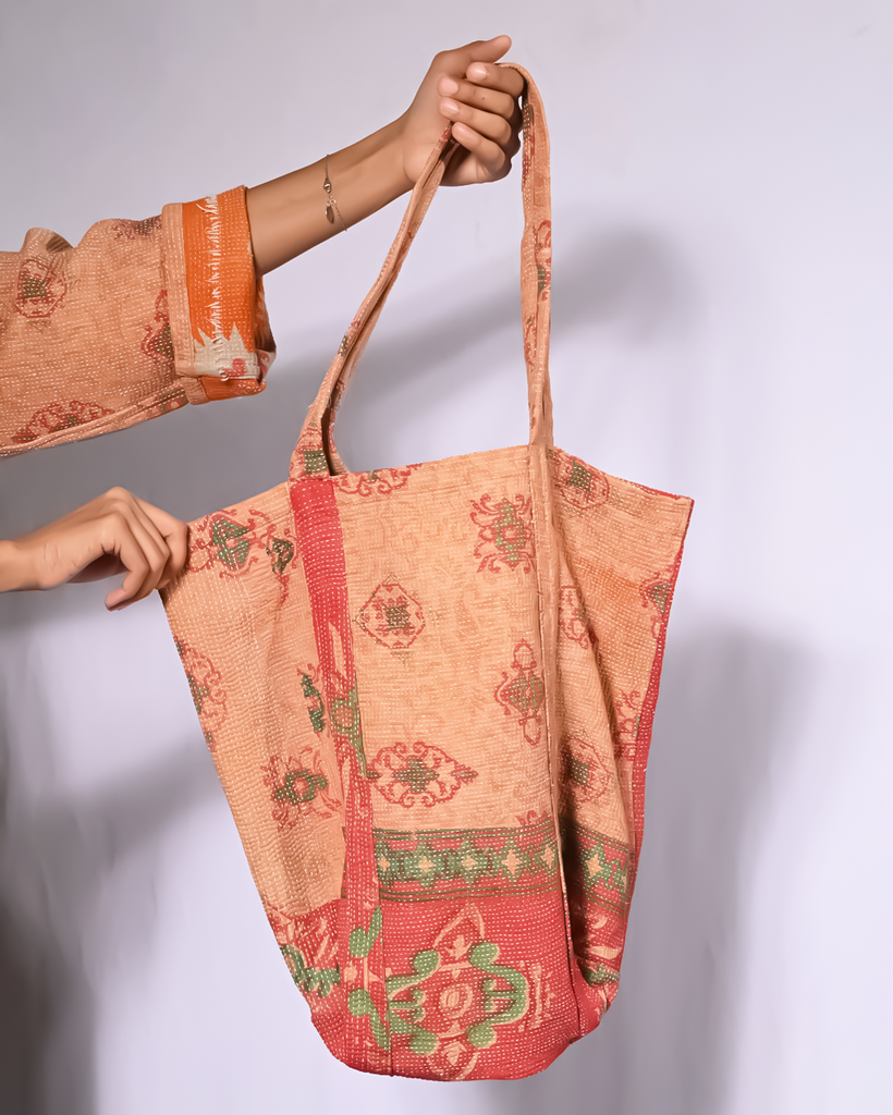 Vintage Kantha Jacket with Matching Tote Bag