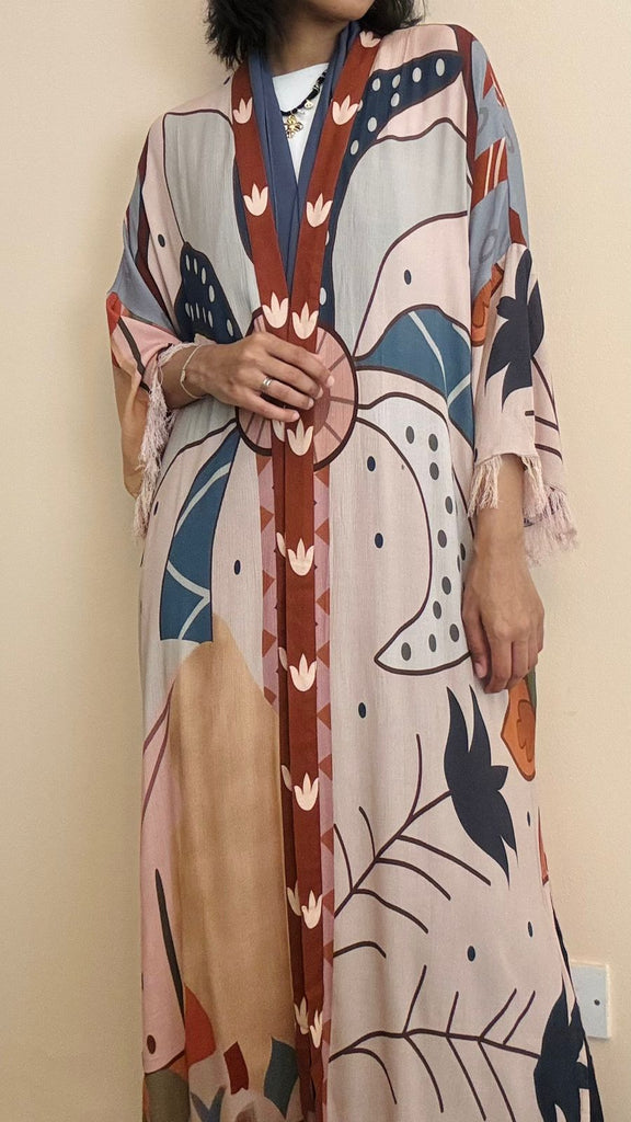 Multicolor Kimono Abaya